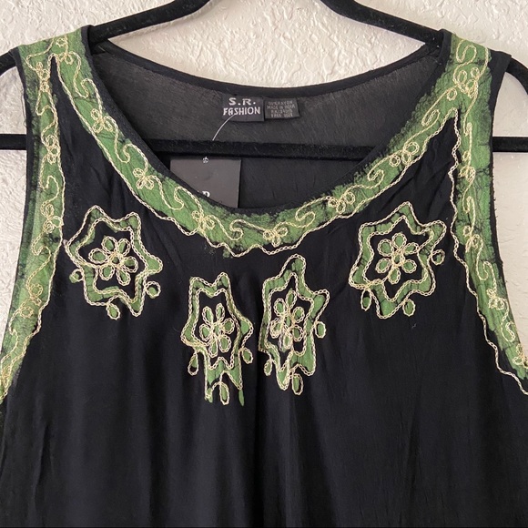 S.R FASHION | black and green dress - Picture 5 of 9